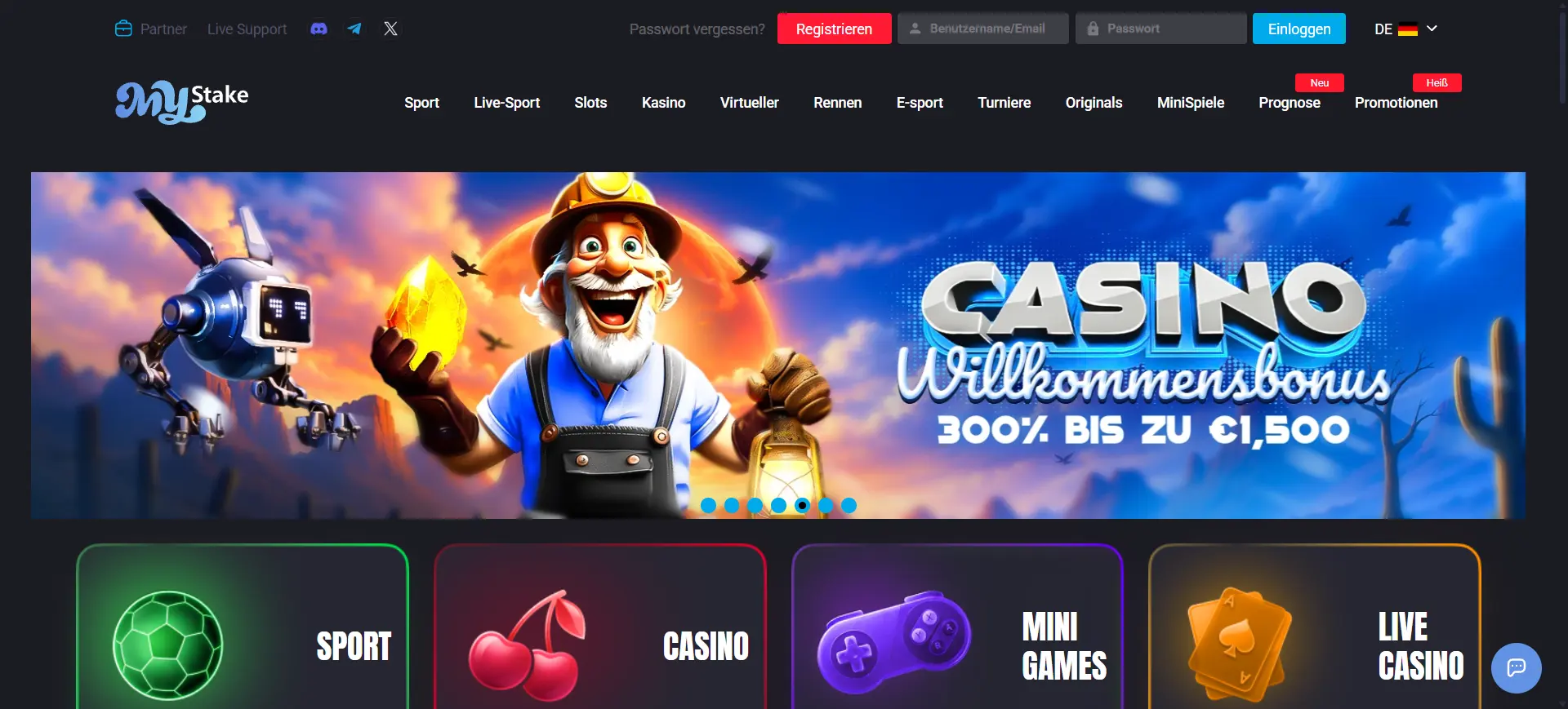 MyStake Casino Screen